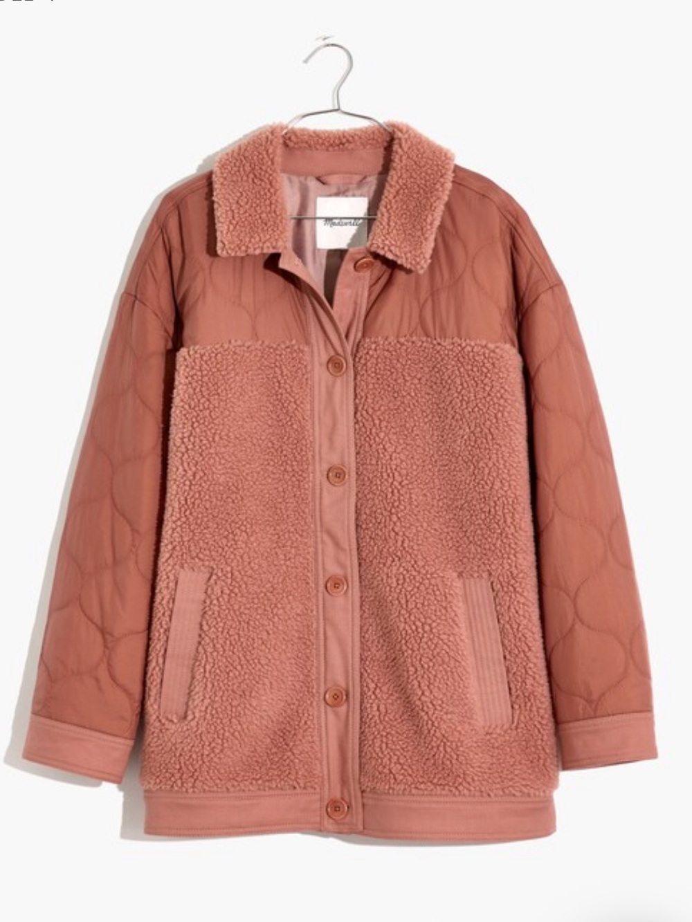 Madewell Hybrid Sherpa Jacket In Mauve Size Medium